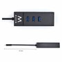 Ewent EW1141 Hub USB Tipo C con 3 Puertos USB 3.1 y Gigabit LAN Negro