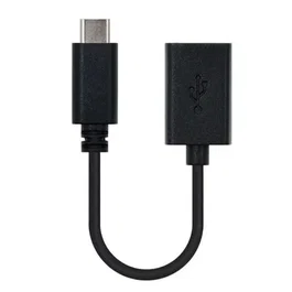 Nanocable 10.01.2400 Cable USB 2.0 Tipo-C Macho - USB Hembra, 480Mbps, 15cm, Negro