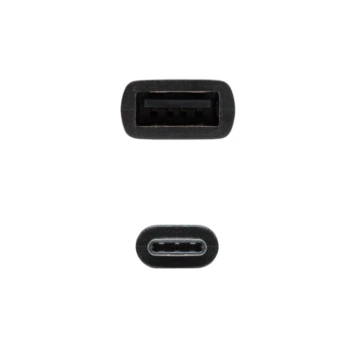 Nanocable Cable USB-C (Macho) a USB-A (Hembra) 15cm, USB 2.0 480 Mbps, Carga Rápida 3A, Soporta OTG, Negro