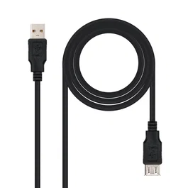 Nanocable Cable USB 2.0 Tipo A Macho a Hembra Extensión/Prolongador de 3 Metros, Negro - 10.01.0204-BK
