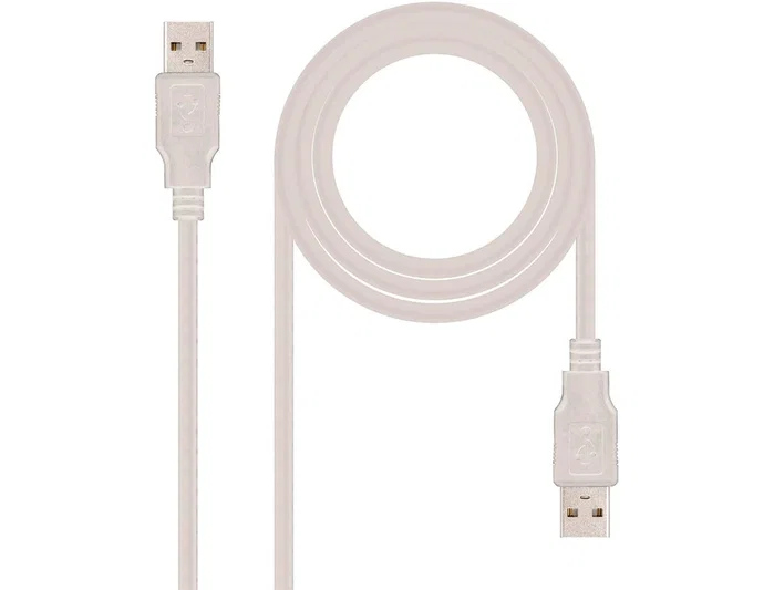 Nanocable Cable USB 2.0 A/M a A/M, 1m, Beige