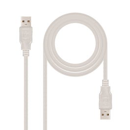 Nanocable Cable USB 2.0 Tipo A Macho a Macho Gris Longitud 1 m