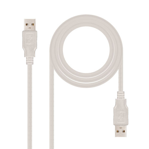 Nanocable Cable USB 2.0 Tipo A Macho a Macho Gris Longitud 1 m Nanocable Cable USB 2.0 Tipo A Macho a Macho Gris Longitud 1 m