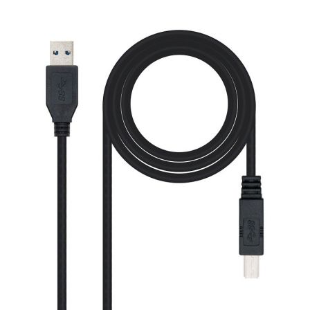 Nano Cable Cable USB 3.0 Impresora 10.01.0802-BK, USB Tipo-B Macho a USB Macho, 2m, Negro