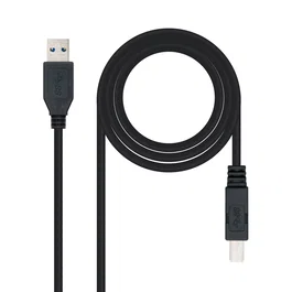 Nanocable Cable USB 3.2 Gen 1 A a B Macho 2m Negro 10.01.0802-BK para Impresora y Dispositivos Compatibles