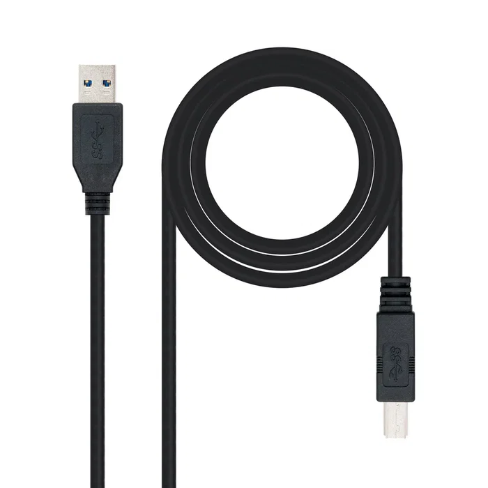 Nanocable Cable USB 3.2 Gen 1 A a B Macho 2m Negro 10.01.0802-BK para Impresora y Dispositivos Compatibles