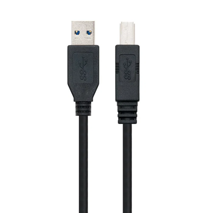 Nanocable Cable USB 3.2 Gen 1 A a B Macho 2m Negro 10.01.0802-BK para Impresora y Dispositivos Compatibles