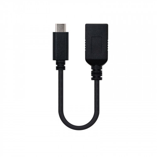 Nanocable Cable USB A hembra a USB C macho 15 cm Negro Nanocable Cable USB A hembra a USB C macho 15 cm Negro