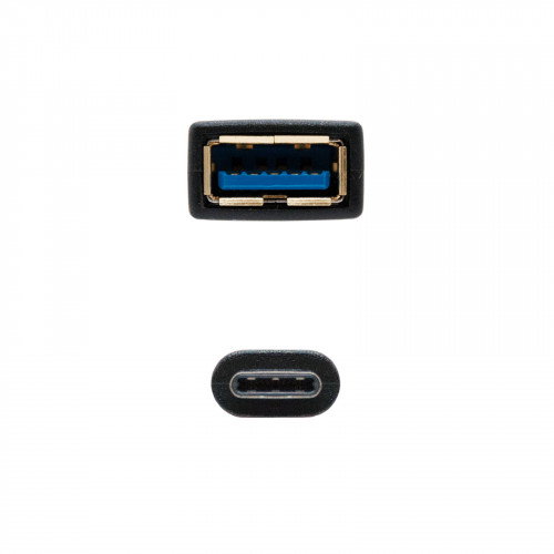 Nanocable Cable USB A hembra a USB C macho 15 cm Negro Nanocable Cable USB A hembra a USB C macho 15 cm Negro