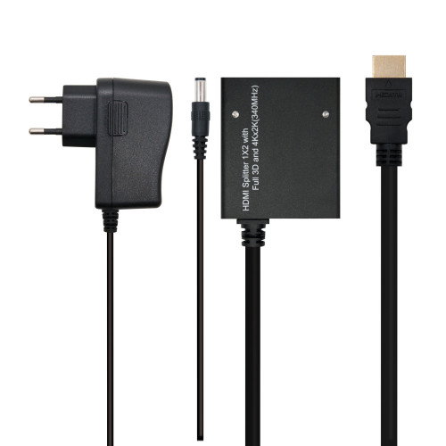 Nanocable Duplicador HDMI 1x2 con Pigtail de 50 cm y Alimentación Nanocable Duplicador HDMI 1x2 con Pigtail de 50 cm y Alimentación