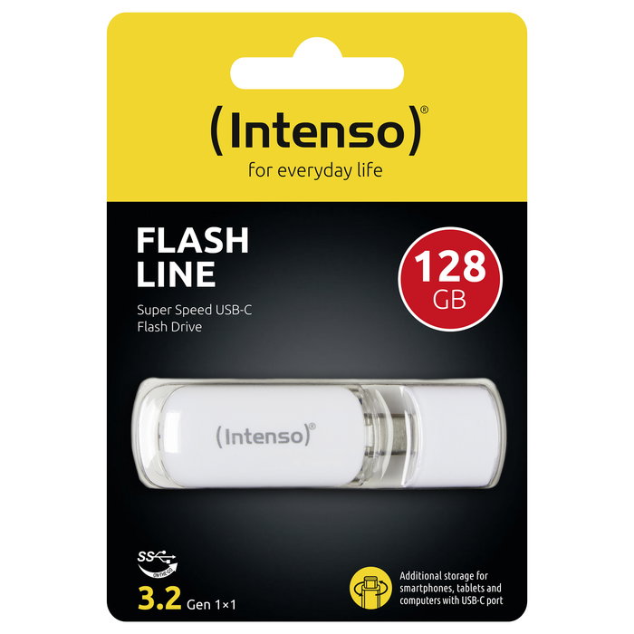 Intenso Flash Line 128 GB USB Tipo C 3.2 Gen 1 Memoria USB Blanco
