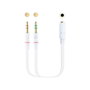 Nanocable Cable Adaptador Audio Jack 3,5 mm Hembra a 2x Jack 3,5 mm Macho, Blanco