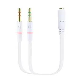 Nano Cable 10.24.1203 Cable Adaptador de Audio Jack 3.5 Hembra a 2x Jack 3.5 Macho 20cm Blanco