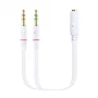 Nano Cable 10.24.1203 Cable Adaptador de Audio Jack 3.5 Hembra a 2x Jack 3.5 Macho 20cm Blanco