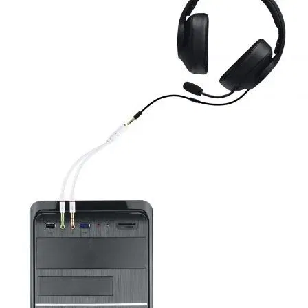 Nano Cable 10.24.1203 Cable Adaptador de Audio Jack 3.5 Hembra a 2x Jack 3.5 Macho 20cm Blanco