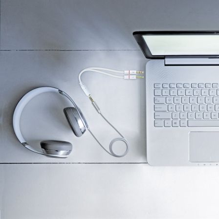 Nano Cable 10.24.1203 Cable Adaptador de Audio Jack 3.5 Hembra a 2x Jack 3.5 Macho 20cm Blanco