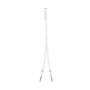 Nanocable Cable Adaptador Audio Jack 3,5 mm Hembra a 2x Jack 3,5 mm Macho, Blanco