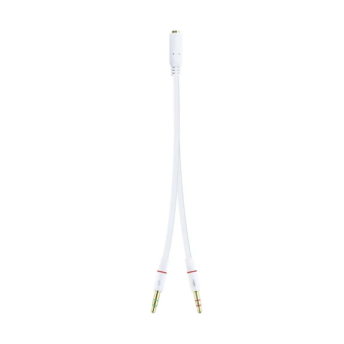 Nanocable Cable Adaptador Audio Jack 3.5mm Hembra 4 Pines a 2x Jack 3.5mm Macho 3 Pines Blanco