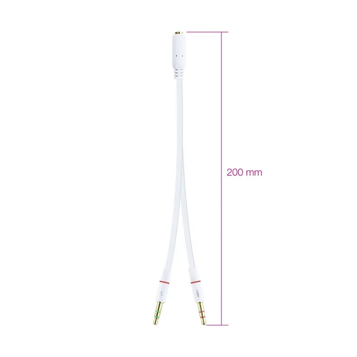 Nanocable Cable Adaptador Audio Jack 3.5mm Hembra 4 Pines a 2x Jack 3.5mm Macho 3 Pines Blanco