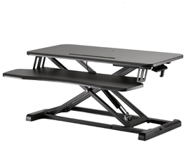 Ewent EW1545 Escritorio Elevable para Trabajo Sentado o de Pie, Ajustable en Altura, Superficie de 80x40 cm, Negro