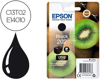 Epson Cartucho de tinta Negro 202 Claria Premium Ink C13T02E14010 Epson Cartucho de tinta Negro 202 Claria Premium Ink C13T02E14010