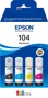 Epson Multipack de Tinta EcoTank 104 (C13T00P640) - Negro, Cian, Magenta, Amarillo