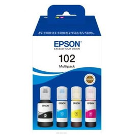 Epson Tinta Bote Negro, Cyan, Magenta, Amarillo Recarga Botellas EcoTank 102 para ET-4750, ET-3750, ET-2750