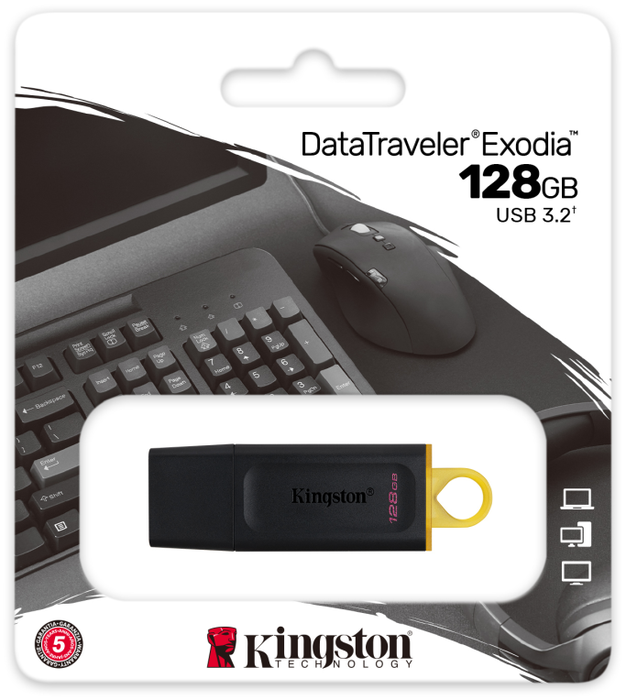 Kingston DataTraveler Exodia 128 GB USB 3.2 Gen 1 Negro/Amarillo