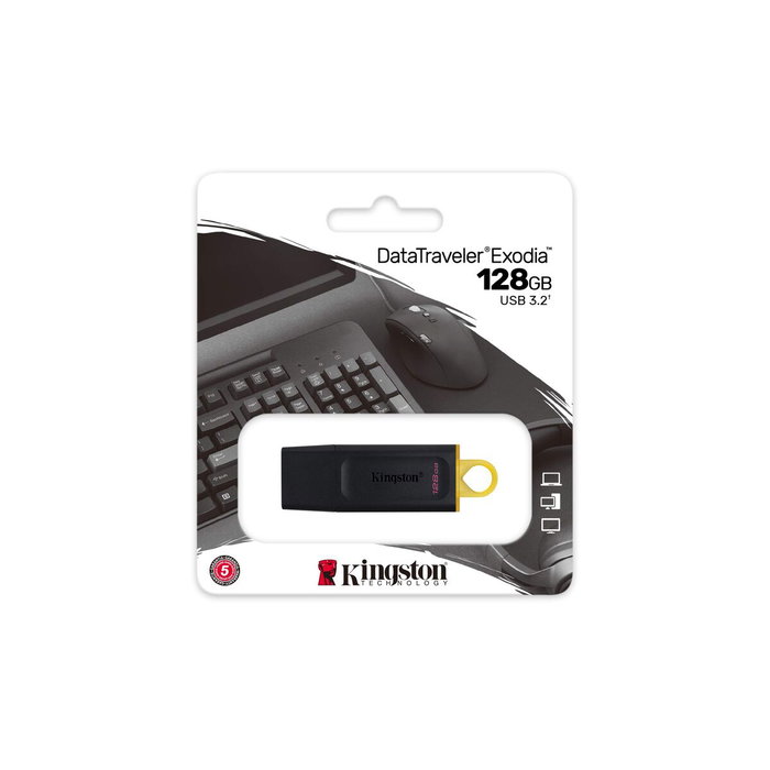 Kingston DataTraveler Exodia 128 GB USB 3.2 Gen 1 Negro/Amarillo