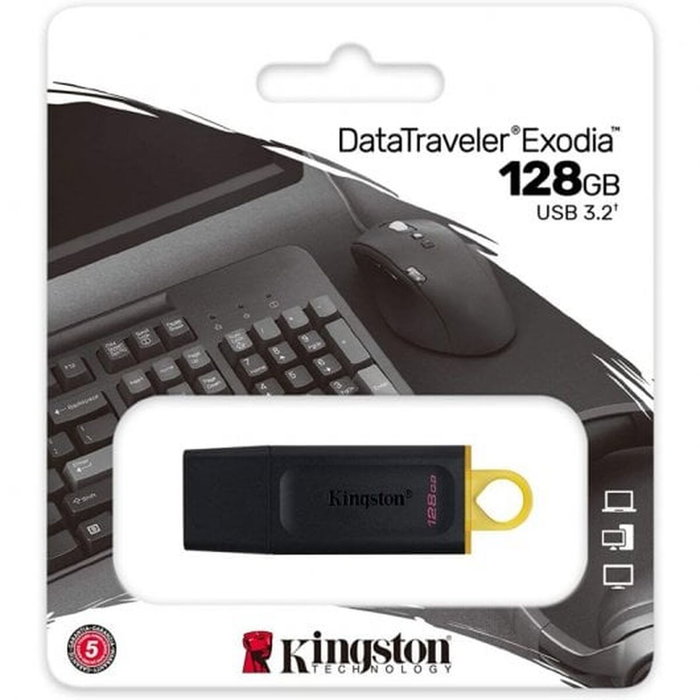 Kingston DataTraveler Exodia 128 GB USB 3.2 Gen 1 Negro/Amarillo