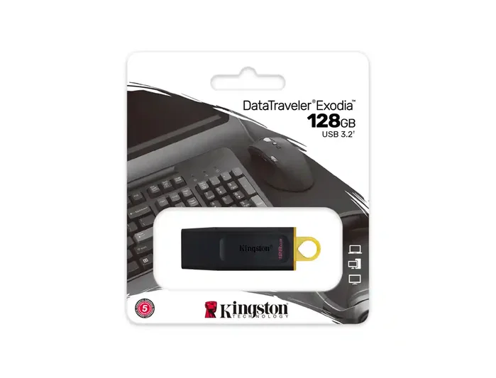 Kingston DataTraveler Exodia 128 GB USB 3.2 Gen 1 Negro/Amarillo