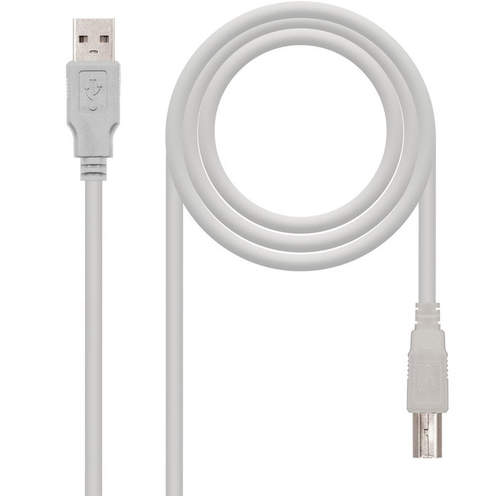NANO CABLE Cable USB 2.0 A/M - B/M 1.8M Beige Impresora NANO CABLE Cable USB 2.0 A/M - B/M 1.8M Beige Impresora