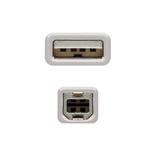 Nanocable Cable USB 2.0 para Impresora Tipo A-B Macho, 1.8m, Beige Nanocable Cable USB 2.0 para Impresora Tipo A-B Macho, 1.8m, Beige