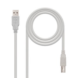 NANO CABLE Cable USB 2.0 para Impresora, Tipo A/M a B/M, 3m, Beige