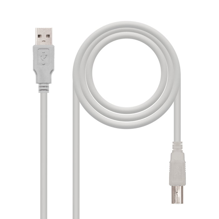 Nanocable Cable USB 2.0 Impresora Tipo A/M a B/M, 3 m, Beige Nanocable Cable USB 2.0 Impresora Tipo A/M a B/M, 3 m, Beige