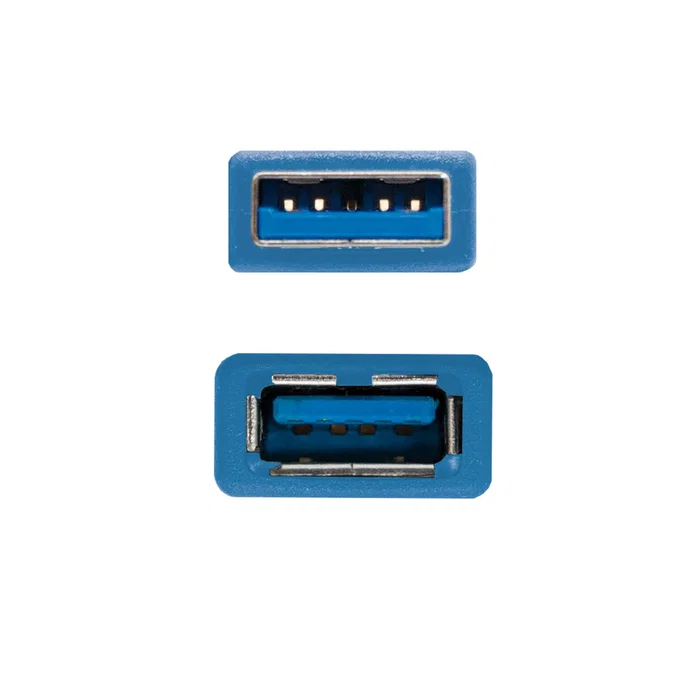 Nanocable Cable USB A Macho a USB A Hembra 1m Azul