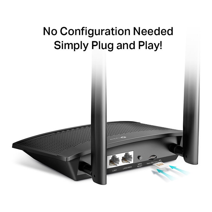 TP-Link TL-MR100 Router 4G LTE 300Mbps 2.4GHz Negro TP-Link TL-MR100 Router 4G LTE 300Mbps 2.4GHz Negro