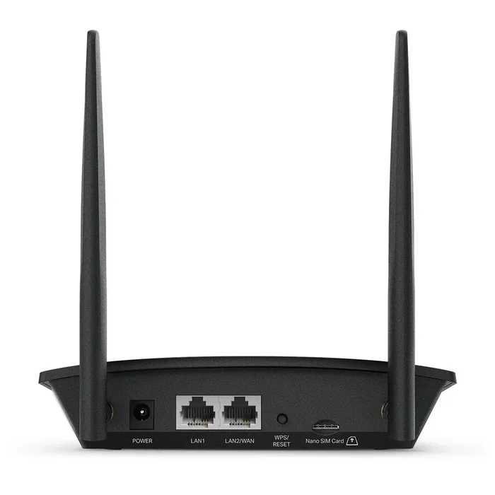 TP-Link TL-MR100 Router Inalámbrico 4G/3G con Ranura SIM, Wi-Fi N 300 Mbps 2.4 GHz, 2 Antenas, 2 Puertos LAN, QoS, Negro
