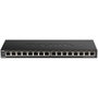 D-Link DGS-1016S/E Switch de red de 16 puertos Gigabit Ethernet Negro