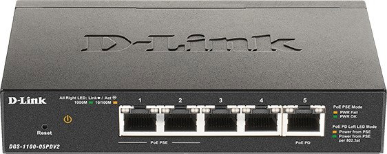D-Link DGS-1100-05PDV2 Switch de Red 5 Puertos Gigabit PoE