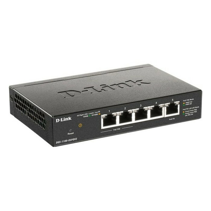 D-Link DGS-1100-05PDV2 Switch de Red 5 Puertos Gigabit PoE