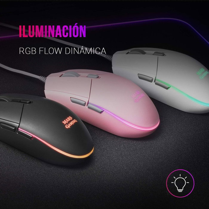 Mars Gaming MMGW Ratón Gaming Blanco 3200 DPI