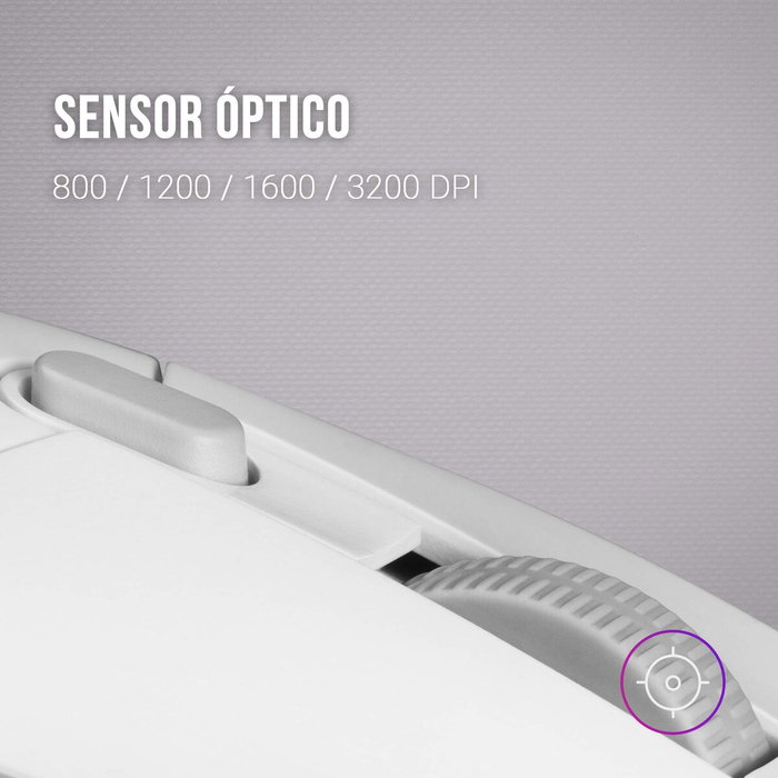 Mars Gaming MMGW Ratón Gaming Blanco 3200 DPI