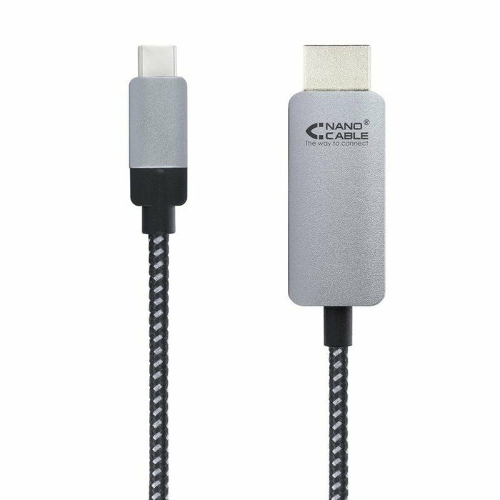 Nanocable 10.15.5103 Cable Conversor USB-C a HDMI 3m Negro/Plata Nanocable 10.15.5103 Cable Conversor USB-C a HDMI 3m Negro/Plata