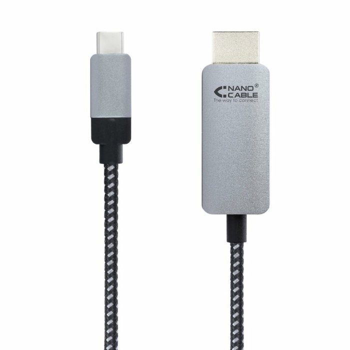 Nanocable 10.15.5102 Cable Conversor USB Tipo C a HDMI, 1,8 m, Negro