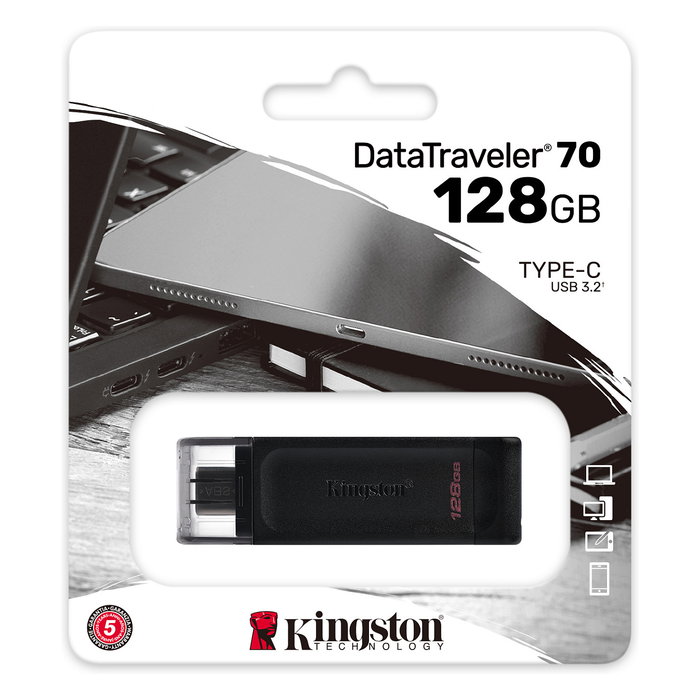 Kingston DataTraveler 70 128 GB USB-C Negro