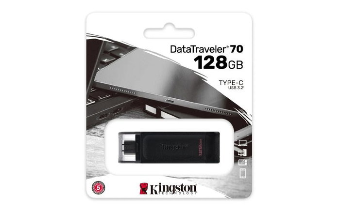 Kingston DataTraveler 70 128 GB USB-C Negro