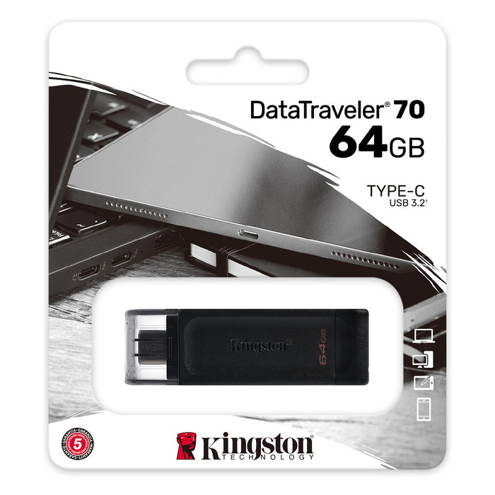 Kingston DataTraveler 70 64 GB USB-C 3.2 Gen 1 Negro