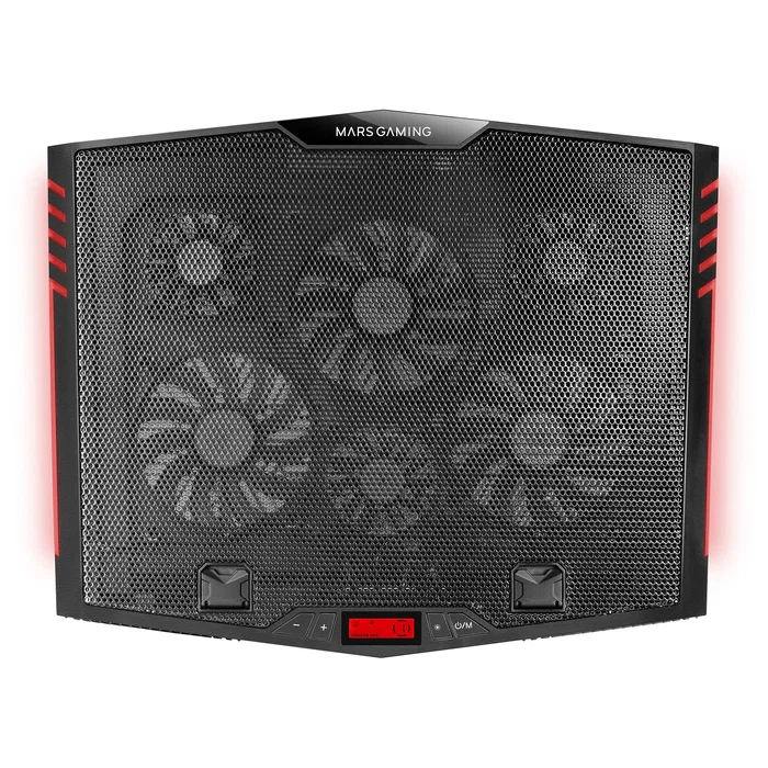 Mars Gaming MNBC5 Soporte de Refrigeración para Portátiles hasta 19" con 6 Ventiladores, Iluminación ARGB, 7 Posiciones de Altura, Stand para Smartphone y 2 Puertos USB