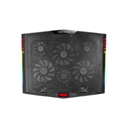 Mars Gaming Soporte Refrigerante MNBC5 para Portátiles hasta 17.3" con Iluminación LED RGB y 6 Ventiladores